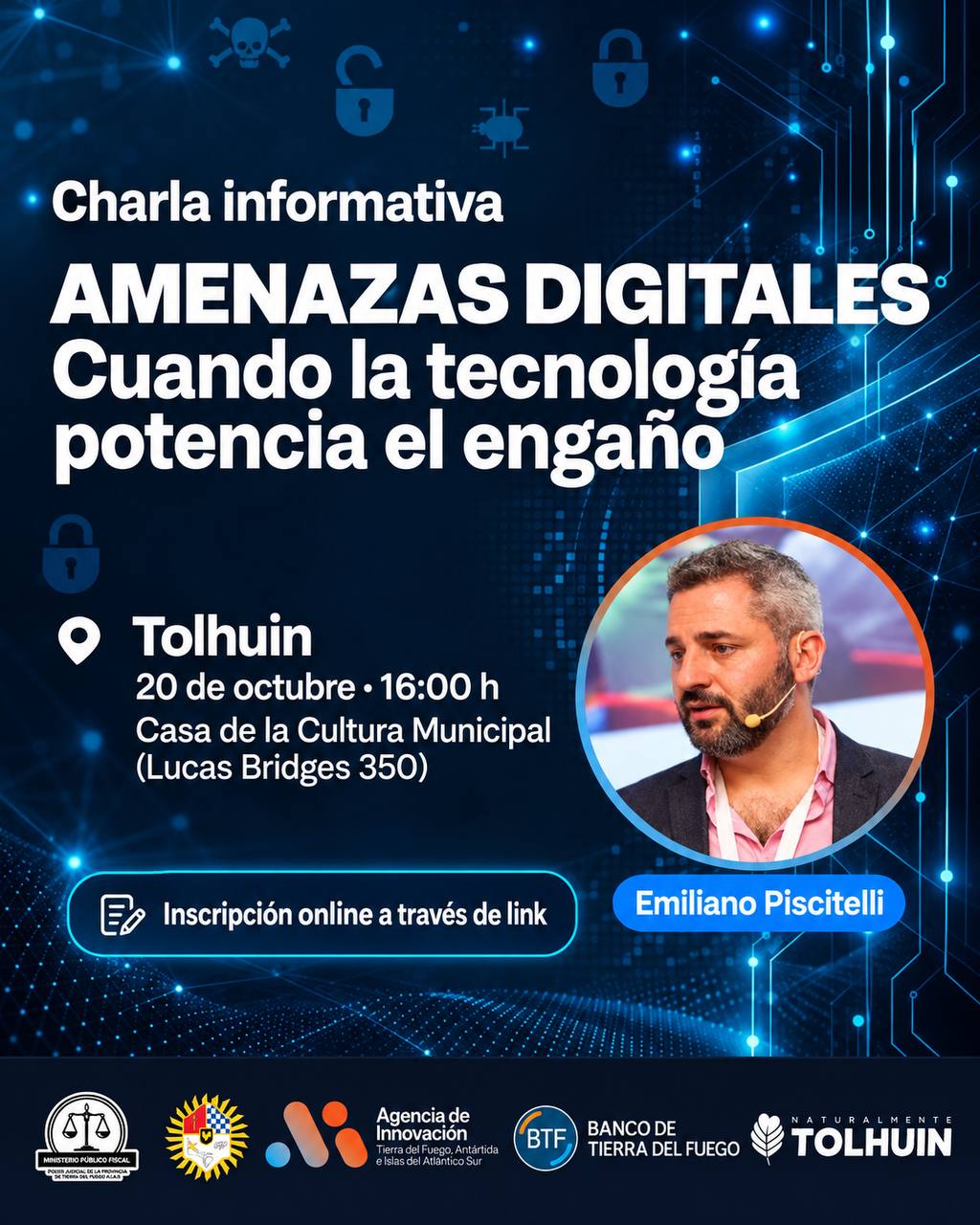 TOLHUIN SERÁ SEDE DE UNA CHARLA SOBRE CIBERSEGURIDAD Y ESTAFAS DIGITALES
