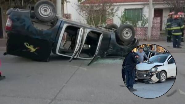 Violento choque en barrio Ceferino: cuatro policías resultaron heridos