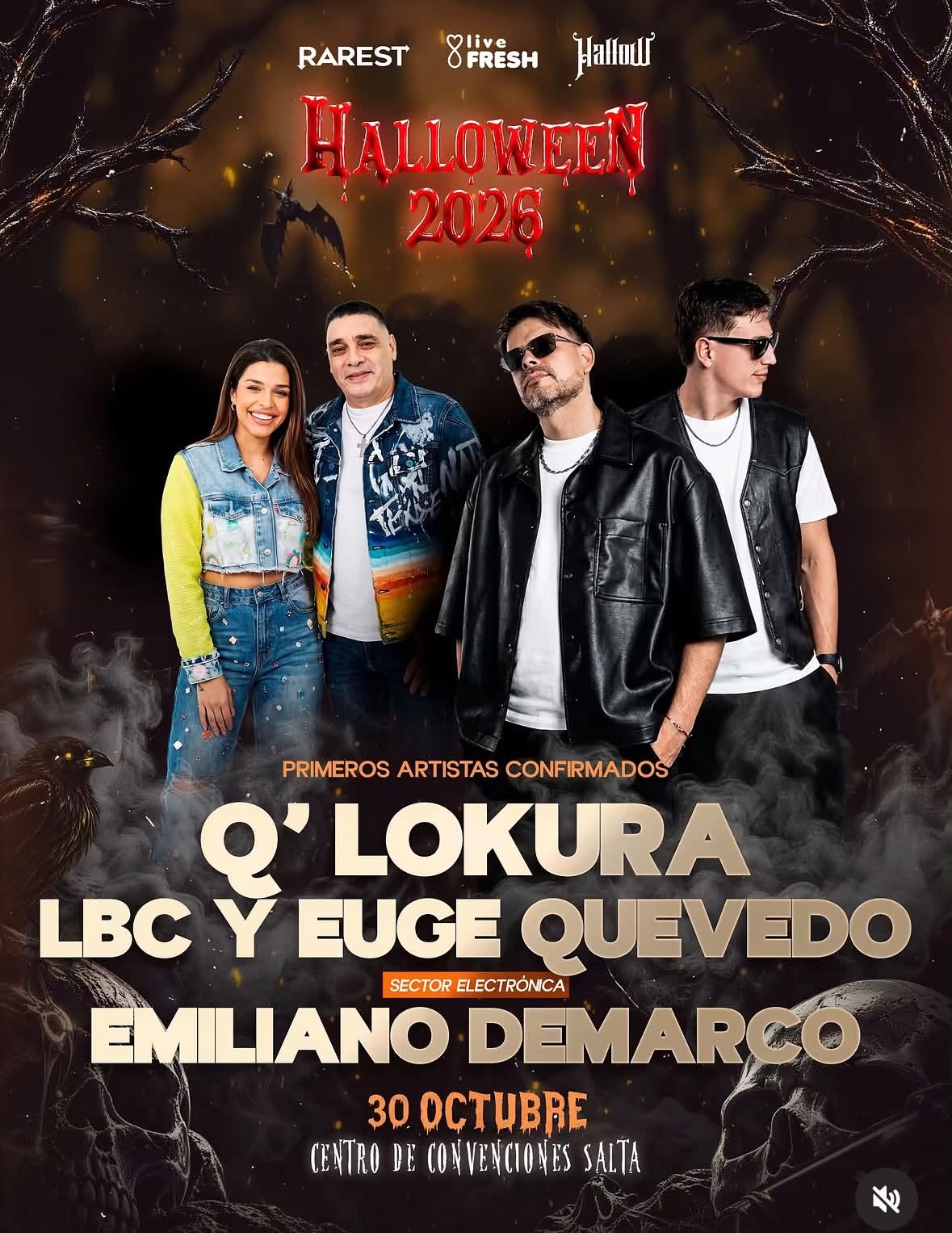 Halloween 2026 en Salta: Q’ Lokura, Euge Quevedo y una última tanda de entradas para la gran fiesta