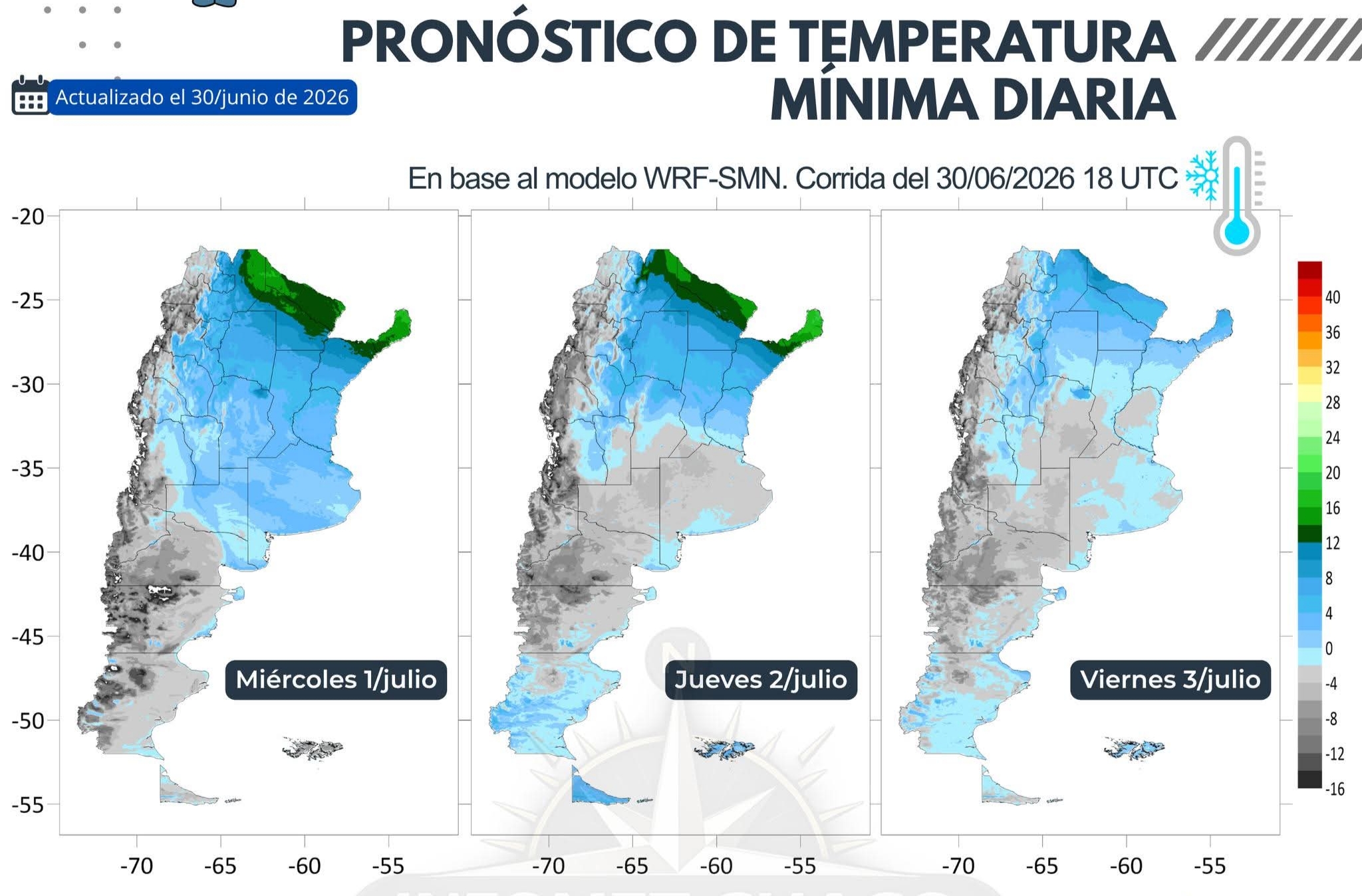 Julio comienza con lluvias, tormentas y un marcado descenso de temperatura en la región