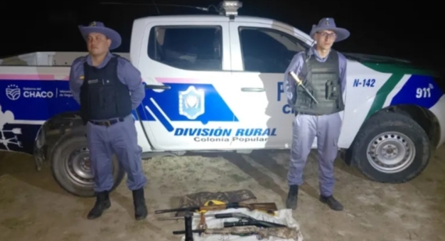 Makallé: en operativos de la Policía Rural secuestraron cinco armas y notificaron a cinco personas por caza ilegal