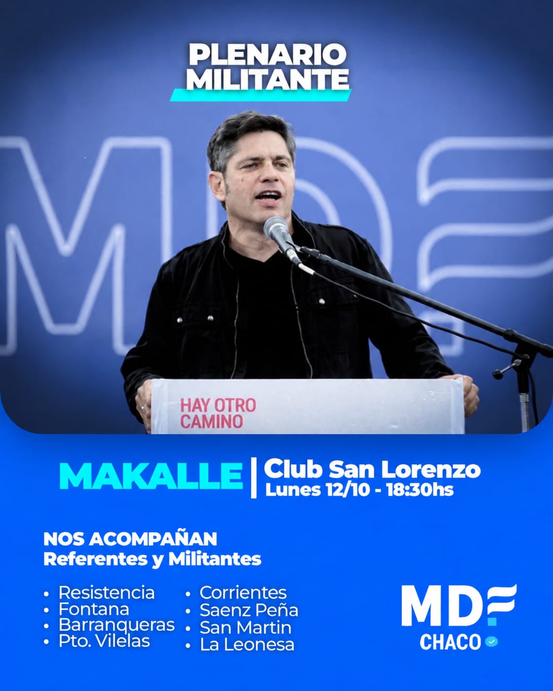 Makallé será sede de un plenario militante del Movimiento Derecho al Futuro