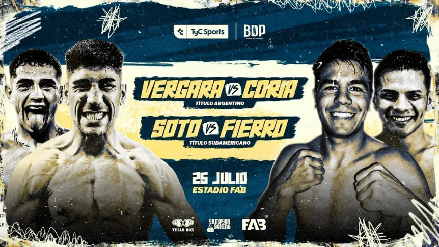 Con Vergara-Coria por el argentino superwelter vuelve el boxeo a la FAB