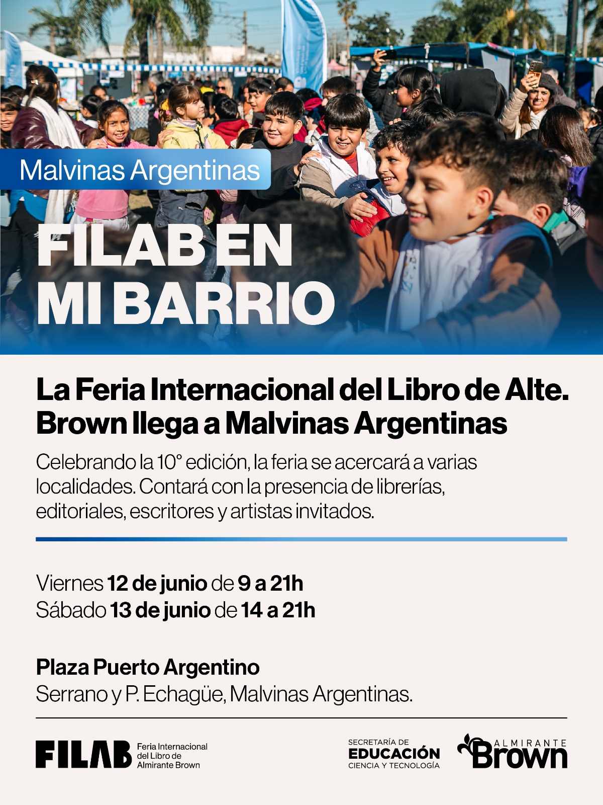 LA FERIA DEL LIBRO DE ALTE BROWN DESEMBARCA EN LA LOCALIDAD DE MALVINAS ARGENTINAS