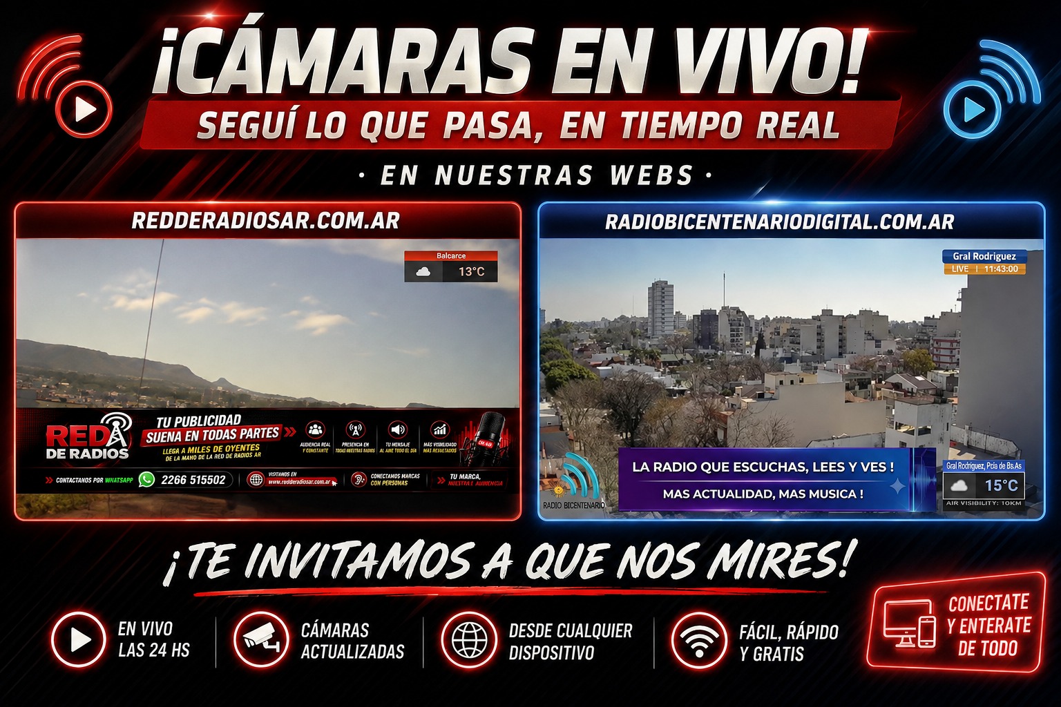 Red de Radios incorpora cámaras en vivo a sus plataformas digitales