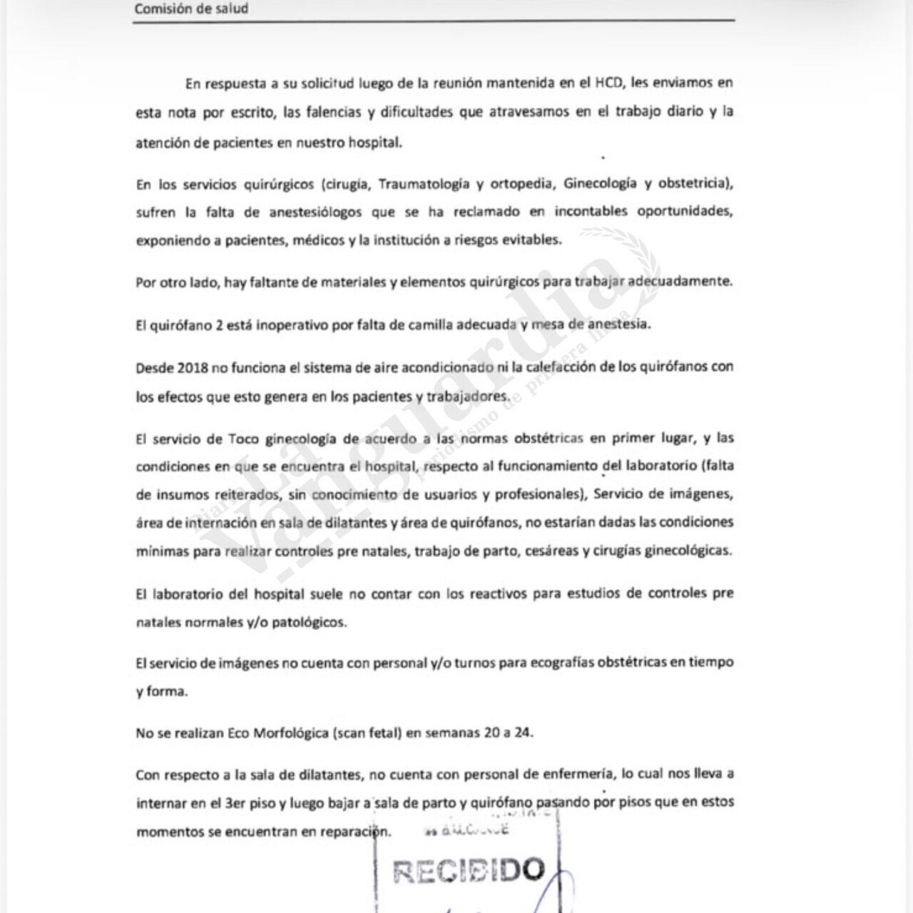 Grave advertencia de los profesionales del Hospital: cuestionan la falta de insumos, personal y servicios esenciales