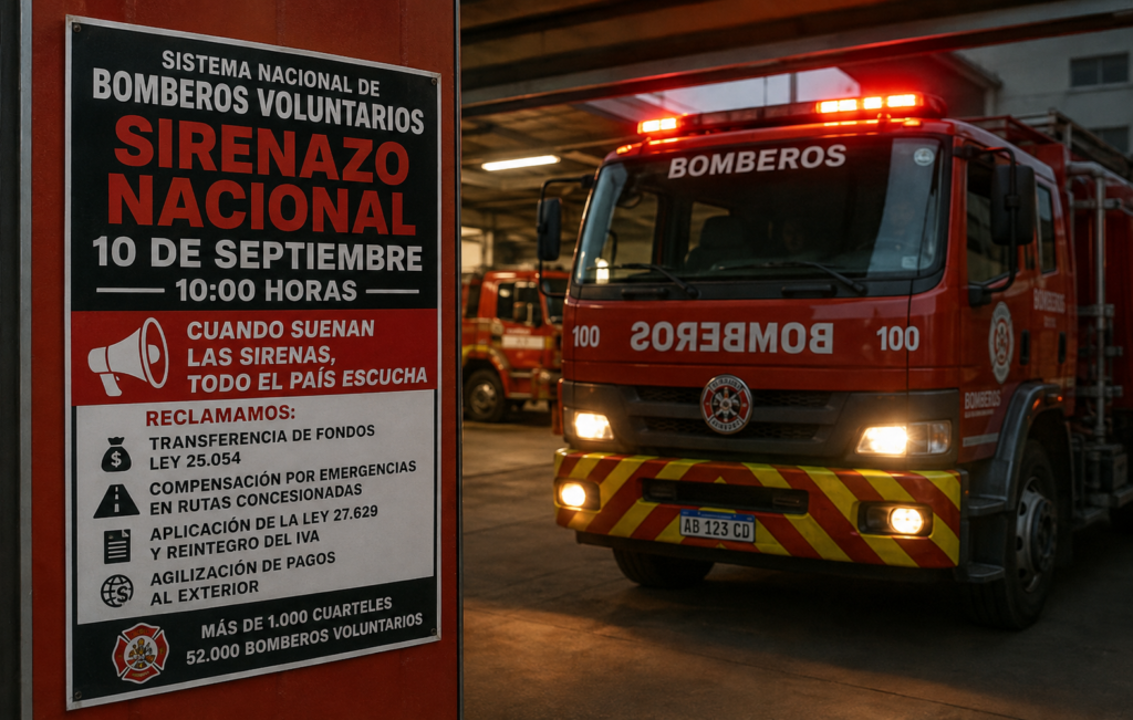Los Bomberos de Balcarce se suman al sirenazo nacional para reclamar los fondos que les corresponden por ley