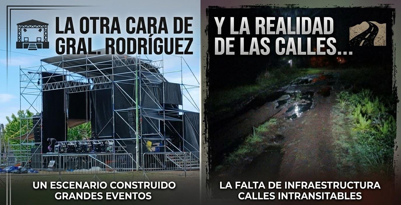 Entre festejos y expo: La otra cara de Gral Rodriguez y la realidad de las calles