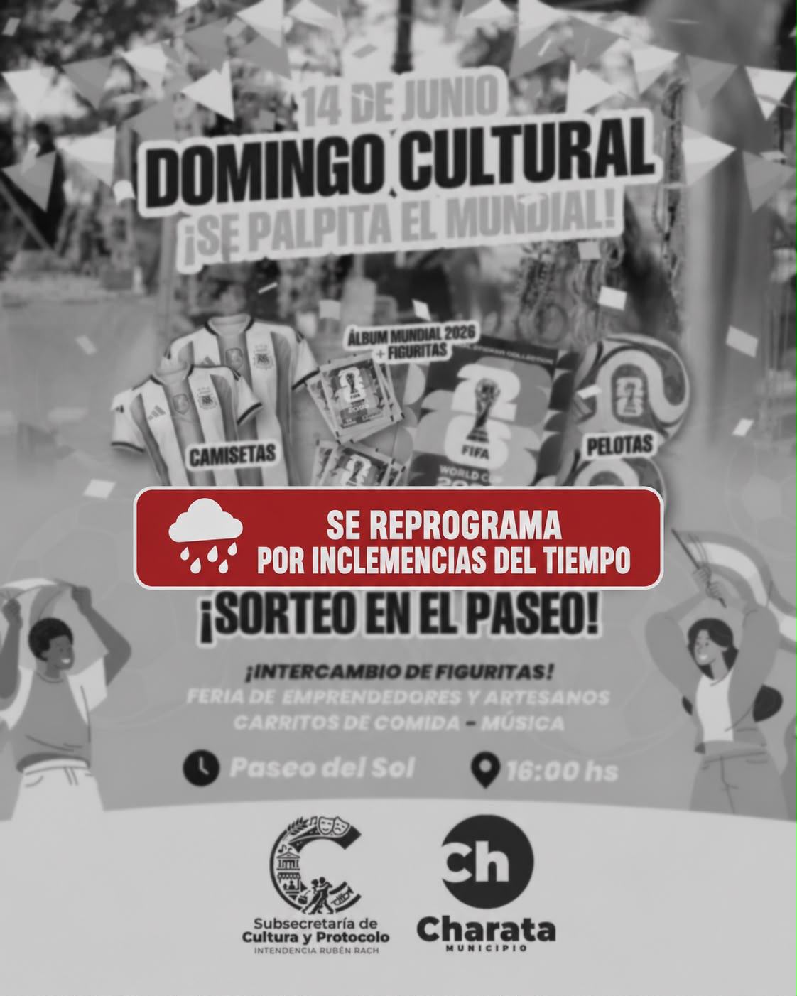 MUNICIPIO DE CHARATA: ESTE DOMINGO CULTURAL SE REPROGRAMARÁ POR INCLEMENCIAS DEL TIEMPO.
