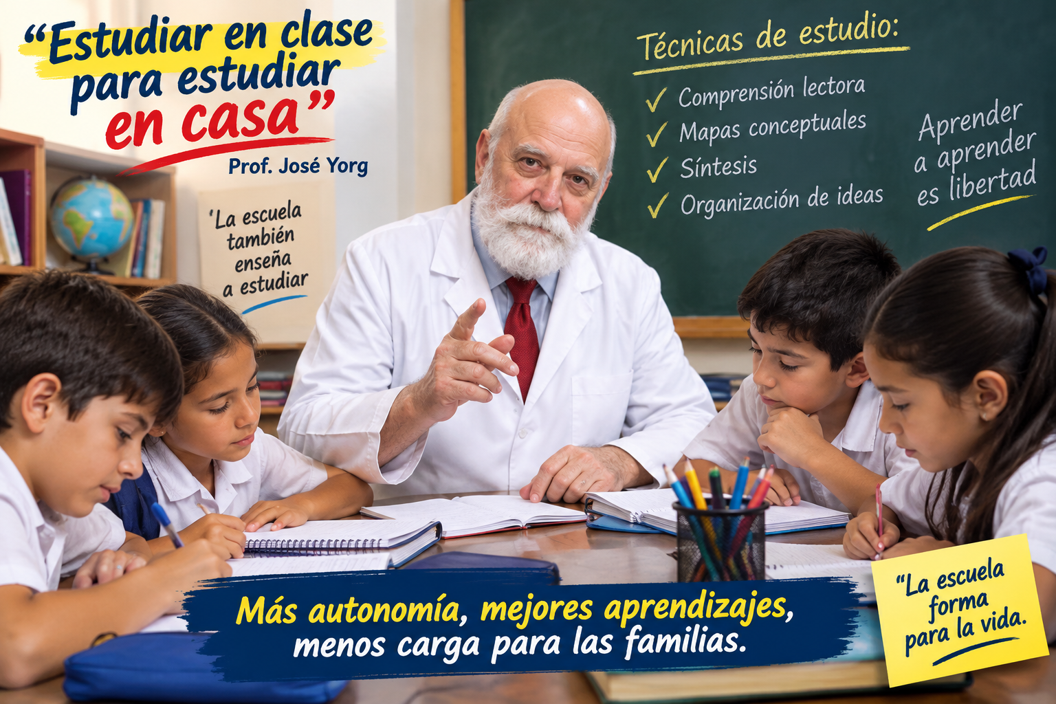 En una reunión de entrega de libretas con padres, Yorg ratificó: “Estudiar en clase para saber cómo estudiar en casa”