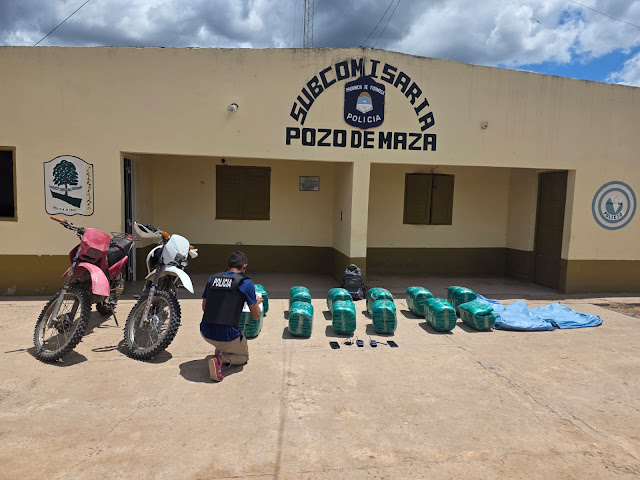 Dos motociclistas descubiertos con más de 120 kilos de hoja de coca