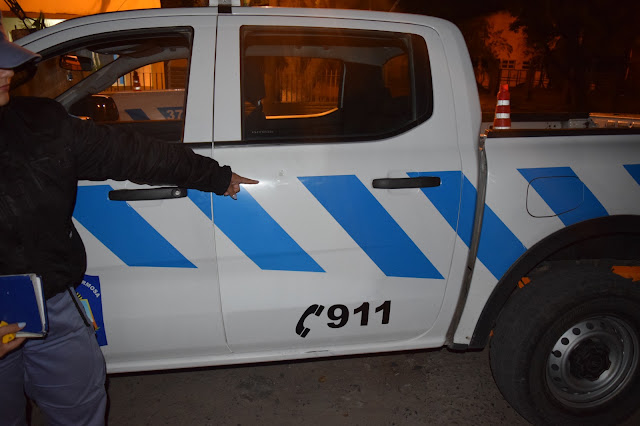 Barrio Norte Bis: Un desorden generalizado terminó con daños a un móvil policial