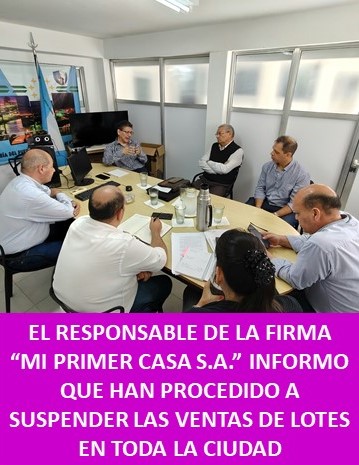 Responsable de la firma «Mi primer casa SA» informó que han procedido a suspender venta de lotes