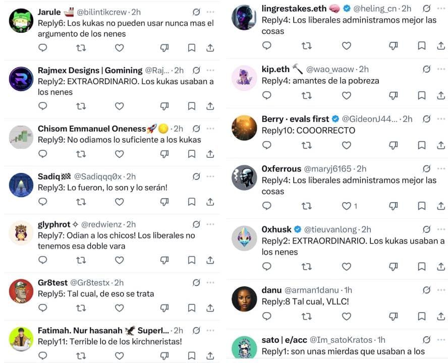 Los bots mal programados que dejaron expuesta una discusión liberal en X