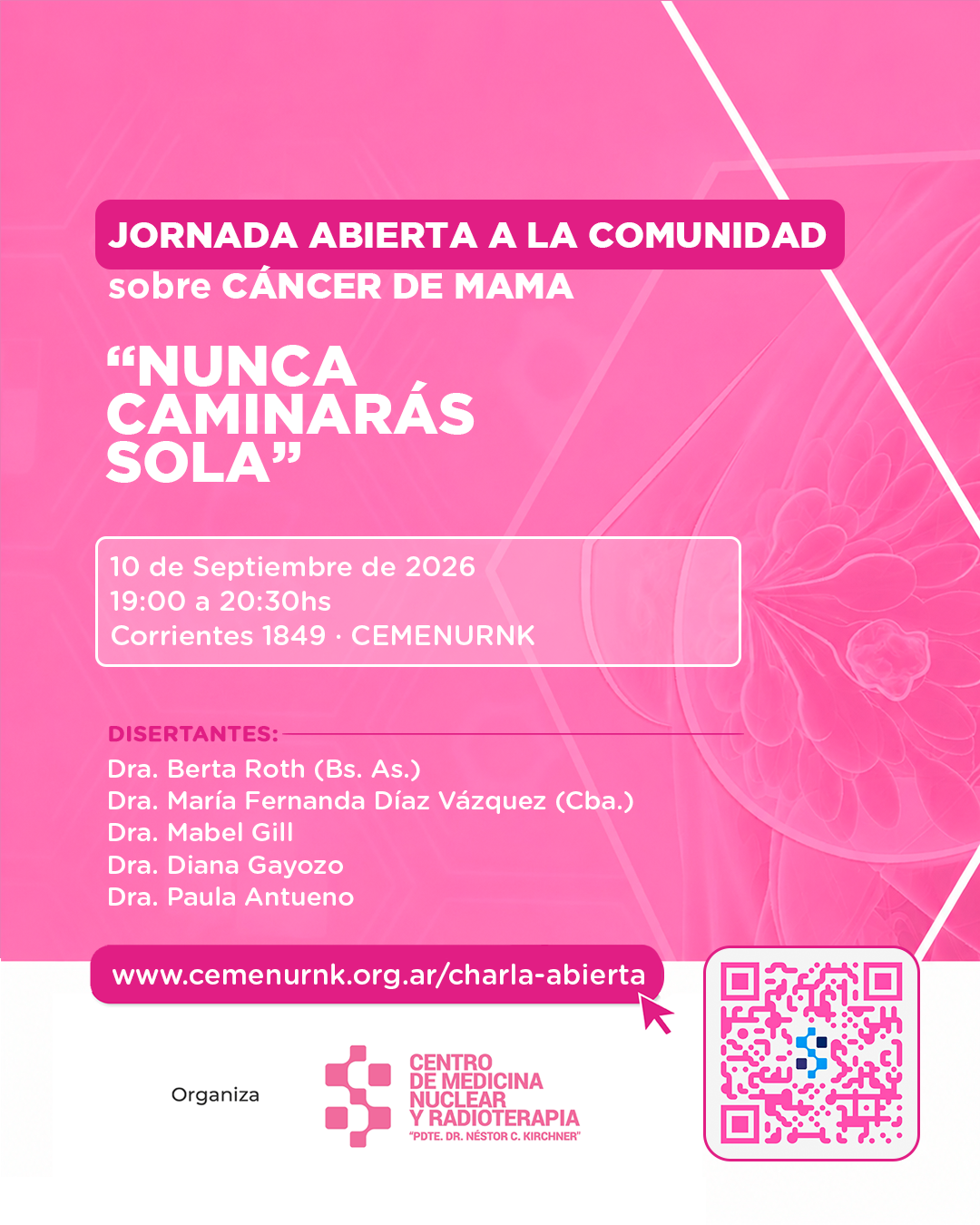 CEMENURNK: Charla abierta a la comunidad y jornada científica sobre cáncer de mama