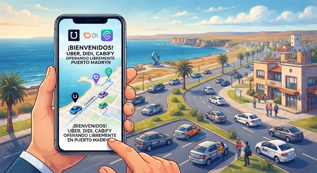 Puerto Madryn legalizó el funcionamiento de Uber, Didi y Cabify Puerto Madryn legalizó el funcionamiento de Uber, Didi y Cabify