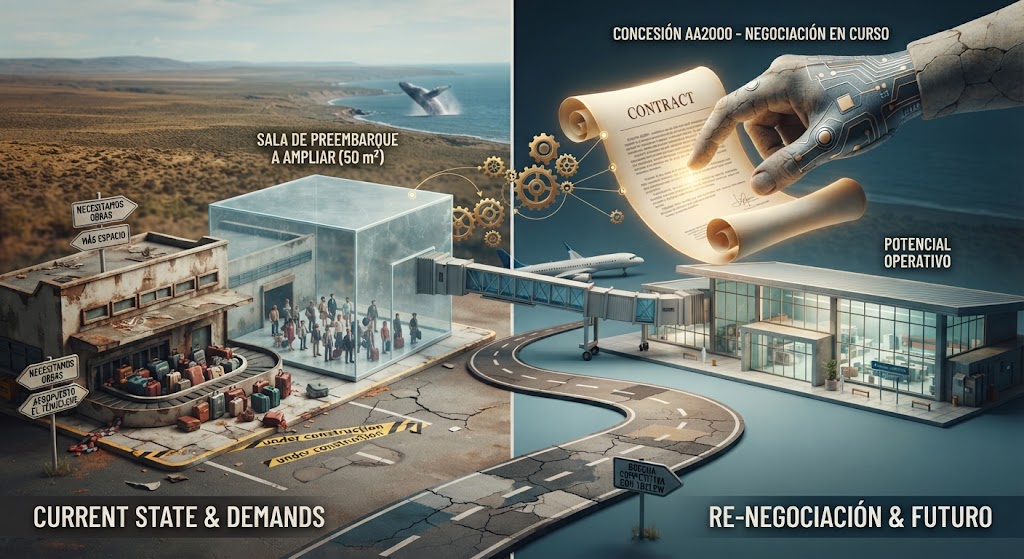 Exigen obras en el aeropuerto «El Tehuelche» en medio de la renegociación de la concesión nacional Exigen obras en el aeropuerto «El Tehuelche» en medio de la renegociación de la concesión nacional