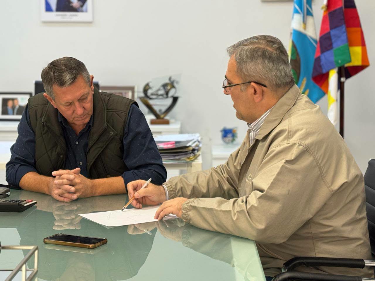 CHARATA: EL INTENDENTE RACH SE REUNIÓ CON EL SUBSECRETARIO DE PROTECCIÓN CIVIL PROVINCIAL, GUSTAVO SANTO