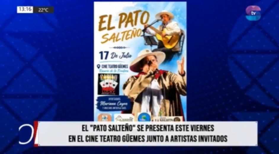 El Pato Salteño llega al Cineteatro Güemes junto a Mariana Cayón El Pato Salteño llega al Cineteatro Güemes junto a Mariana Cayón