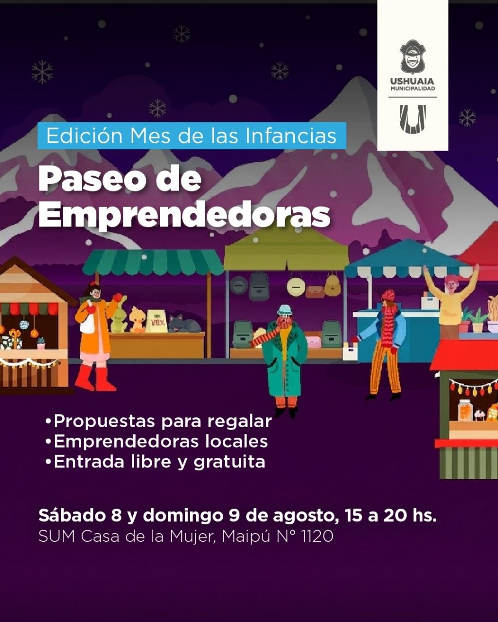 LA MUNICIPALIDAD INVITA A DISFRUTAR DE UNA NUEVA EDICIÓN DEL PASEO DE EMPRENDEDORAS EN EL MES DE LAS INFANCIAS